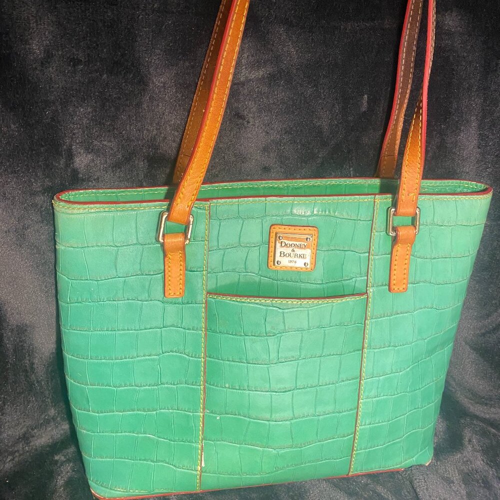 Dooney & Bourke green croc tote Lexington Shopper pre-owned